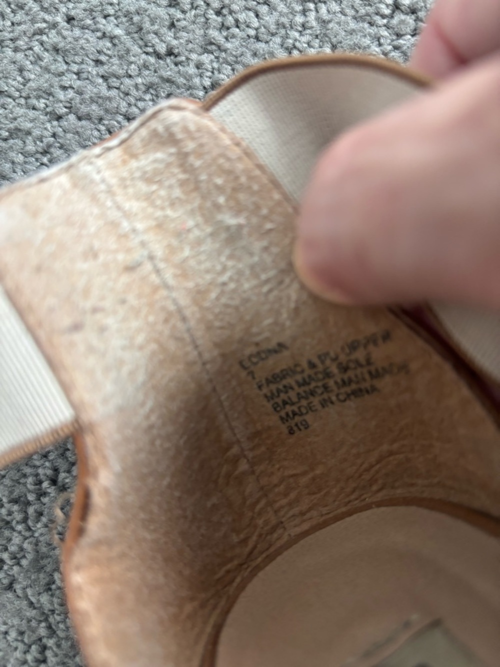 Steve Madden Brown Wedge Sandals with Cream Straps - Picture 4 of 5
